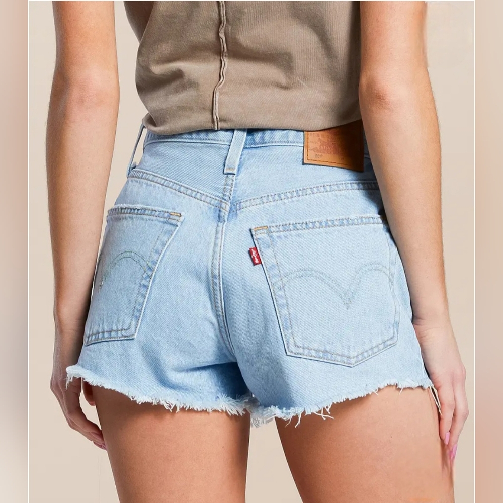 Levi's Women's 501 High Rise Light Blue Denim Shorts-Size 32